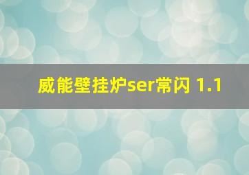 威能壁挂炉ser常闪 1.1